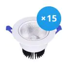 Mehrfachpackung 15x LED Deckenstrahler Rund schwenkbar 12W 960lm 60D - 930  | 110mm - Ausschnitt 90mm - UGR 