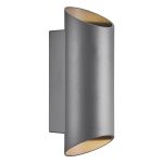 Nordlux Nico Applique Murale Aluminium Anthracite Up & Down | IP54 - Convient pour 2x GU10