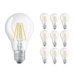 Lot 10x Ledvance CLASSIC LED E27 Poire Filament Claire 4W 470lm - 827  | Remplacement 40W